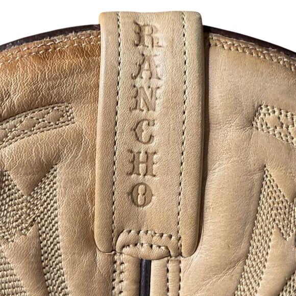 Tan Ostrich Leather Cowboy Boots - Picture 7 of 9